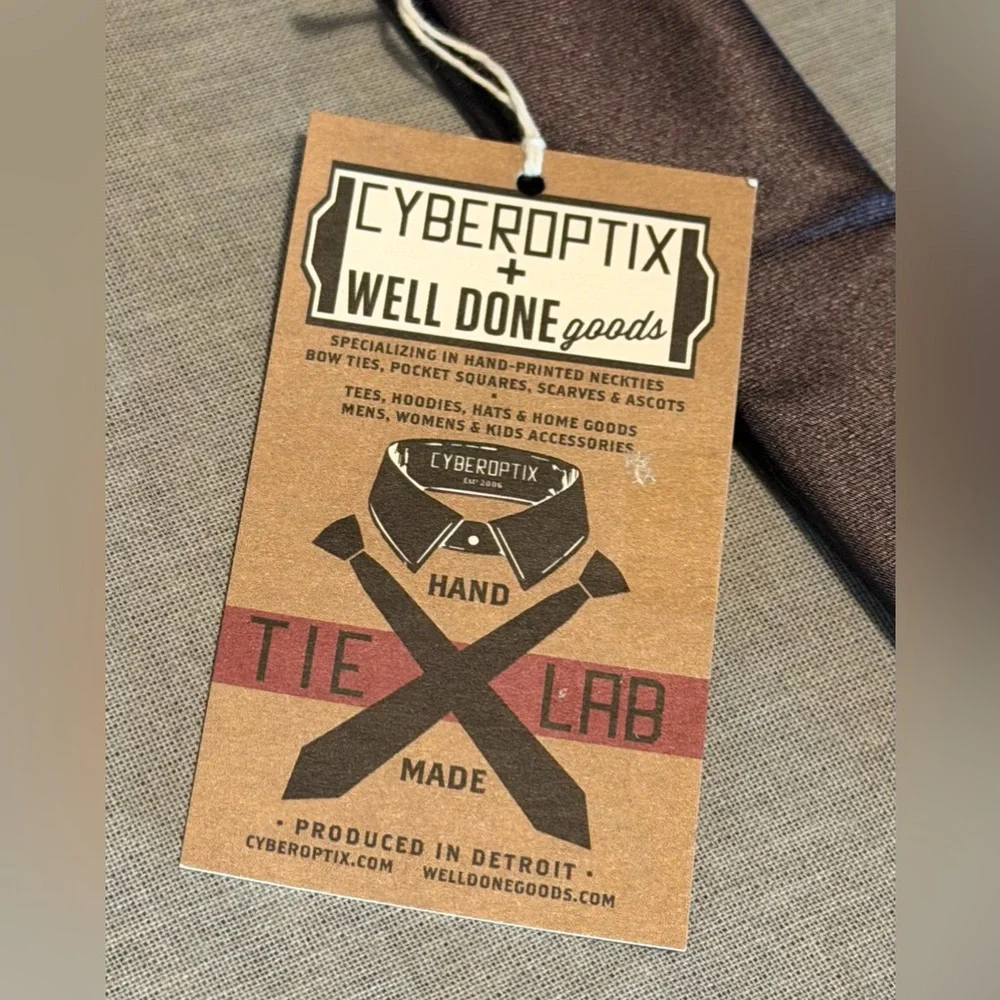 Cyberoptix Tie Lab Motorcycle Tie Charcoal Gray New